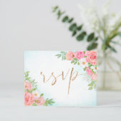 Carte Postale Turquoise Ombre Floral Bouquet Mariage de choix de (Debout devant)