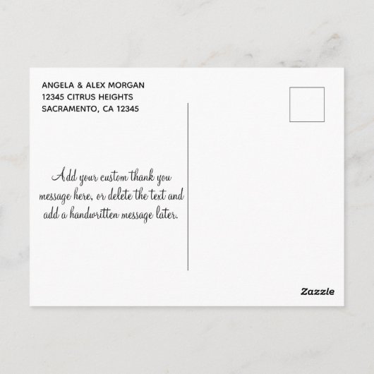 Carte Postale Turquoise Ombre Sarcelle Paillettes Monogramme Mer (Dos)