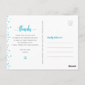 Carte Postale Turquoise pailleté écriture script diplômé navy me (Dos)