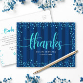 Carte Postale Turquoise parties scintillant script graduation ma