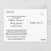 Carte Postale Turquoise Purple Bokeh Changement de plan Mariage (Dos)