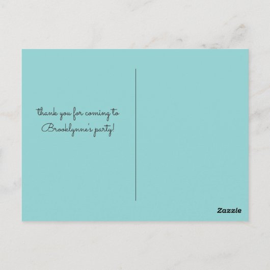 Carte Postale Turquoise rayure éléphant paisley Merci (Dos)