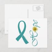 Carte Postale Turquoise Ribbon Hope Cancer de l'ovaire (Devant / Derrière)