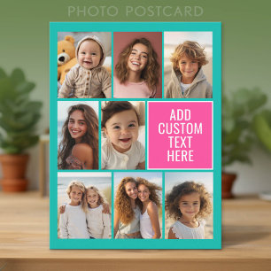 Carte Postale Turquoise Rose Instagram 8 Collage de photos et te