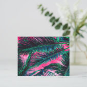 Carte Postale Turquoise rose Tropical Summer Palm Tree Fronds (Debout devant)