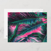 Carte Postale Turquoise rose Tropical Summer Palm Tree Fronds (Devant / Derrière)
