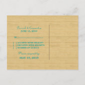 Carte postale turquoise Rustique Chevron RSVP (Dos)