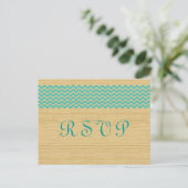 Carte postale turquoise Rustique Chevron RSVP (Debout devant)