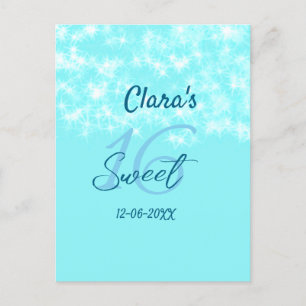 Carte Postale Turquoise sarcelle agate doux 16 anniversaire ajou