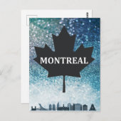 Carte postale Turquoise Silhouette de Montréal QC  (Devant / Derrière)