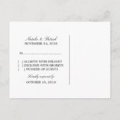 Carte postale turquoise Silver Dragon Wedding RSVP (Dos)