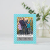 Carte postale Turquoise Simple Snowflake Holiday P (Debout devant)