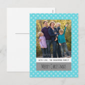 Carte postale Turquoise Simple Snowflake Holiday P (Devant / Derrière)