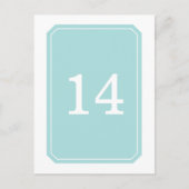 Carte postale Turquoise Simplement Élégant Numéro  (Devant)