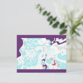 Carte Postale "Turquoise Space" Abstrait (Debout devant)