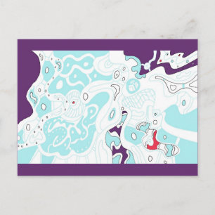 Carte Postale "Turquoise Space" Abstrait