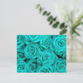 Carte Postale Turquoise Spectaculaire Roses (Debout devant)