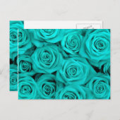 Carte Postale Turquoise Spectaculaire Roses (Devant / Derrière)