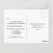 Carte Postale Turquoise sur blanc Simple mariage élégant RSVP (Dos)