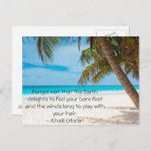 Carte Postale Turquoise Tropical Beach avec une citation inspira (Devant / Derrière)