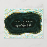 Turquoise Vert & Or Agate Mariage Repas Choix RSVP