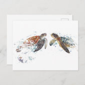 Carte Postale Turtle Couple (Devant / Derrière)