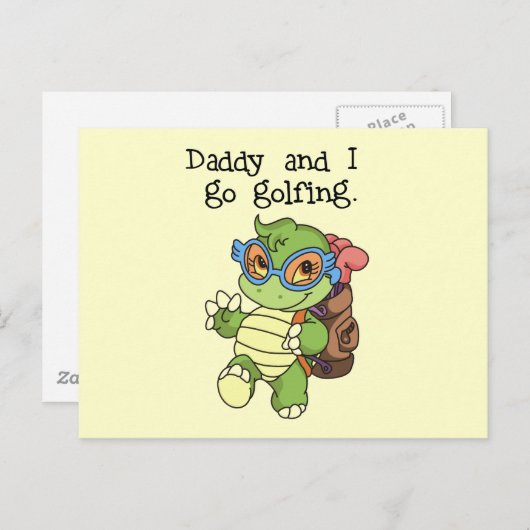 Carte Postale Turtle Daddy et I Go Golfing Tshirts et cadeaux (Devant / Derrière)