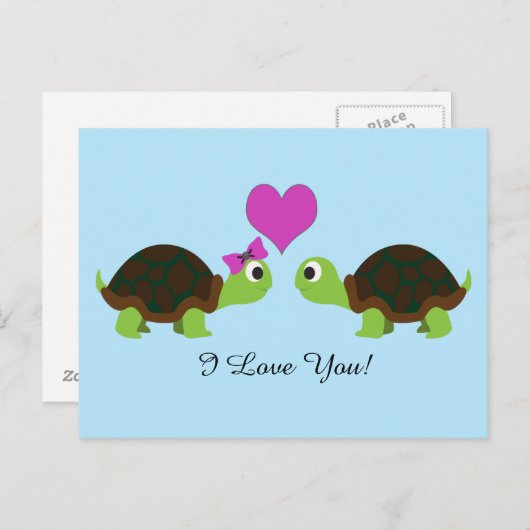 Carte Postale Turtle Love (Devant / Derrière)