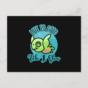 Carte Postale Turtle Lover La Vie Est Bonne Avec Une Tortue