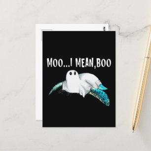 Carte Postale Turtle Moo Je Veux Dire Boo Drôle Femme Halloween