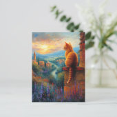 Carte Postale Tuscan Sunset with a Ginger Cat (Debout devant)