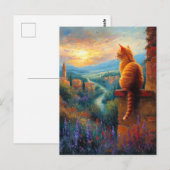 Carte Postale Tuscan Sunset with a Ginger Cat (Devant / Derrière)