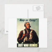 Carte Postale Tuskegee Airmen, Red Tail War bond (Devant / Derrière)