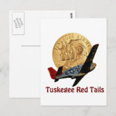 Carte Postale Tuskegee Red tail (Devant / Derrière)