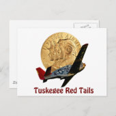 Carte Postale Tuskegee Red tail (Devant / Derrière)