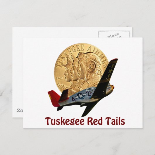 Carte Postale Tuskegee Red tail (Devant / Derrière)