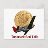 Carte Postale Tuskegee Red tail (Devant)