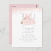 Carte Postale Tutu Minimal Fille Anniversaire Deux Ans Paillette (Devant / Derrière)