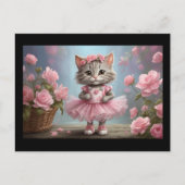 Carte Postale Tutu rose Ballerina Kitten (Devant)