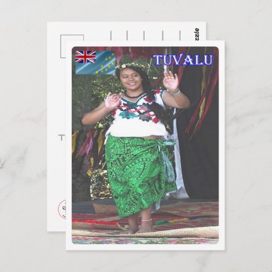Carte Postale Tuvalu - Danseur - (Devant / Derrière)