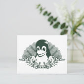 Carte Postale Tux Penguin - (Linux, Open Source, Copyleft, FSF) (Debout devant)