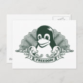 Carte Postale Tux Penguin - (Linux, Open Source, Copyleft, FSF) (Devant / Derrière)