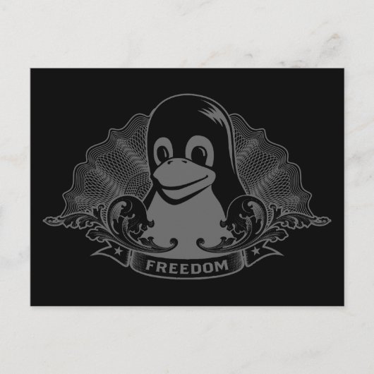 Carte Postale Tux Penguin - (Linux, Open Source, Copyleft, FSF) (Devant)