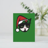Carte Postale Tuxedo Cat Merry Christmas (Debout devant)
