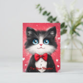 Carte Postale Tuxedo Cat Valentine (Debout devant)