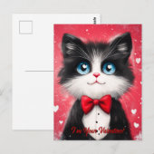 Carte Postale Tuxedo Cat Valentine (Devant / Derrière)