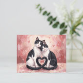 Carte Postale Tuxedo Cats Valentine's Day (Debout devant)