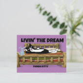 CARTE POSTALE TUXEDO CHAT AVEC BUNNING EN LIT, PANDA KITTY ART (Debout devant)