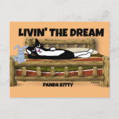 CARTE POSTALE TUXEDO CHAT AVEC BUNNING EN LIT, PANDA KITTY ART P (Devant)