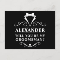 Tuxedo Cravate Serez-Vous Mon Groomsman Black